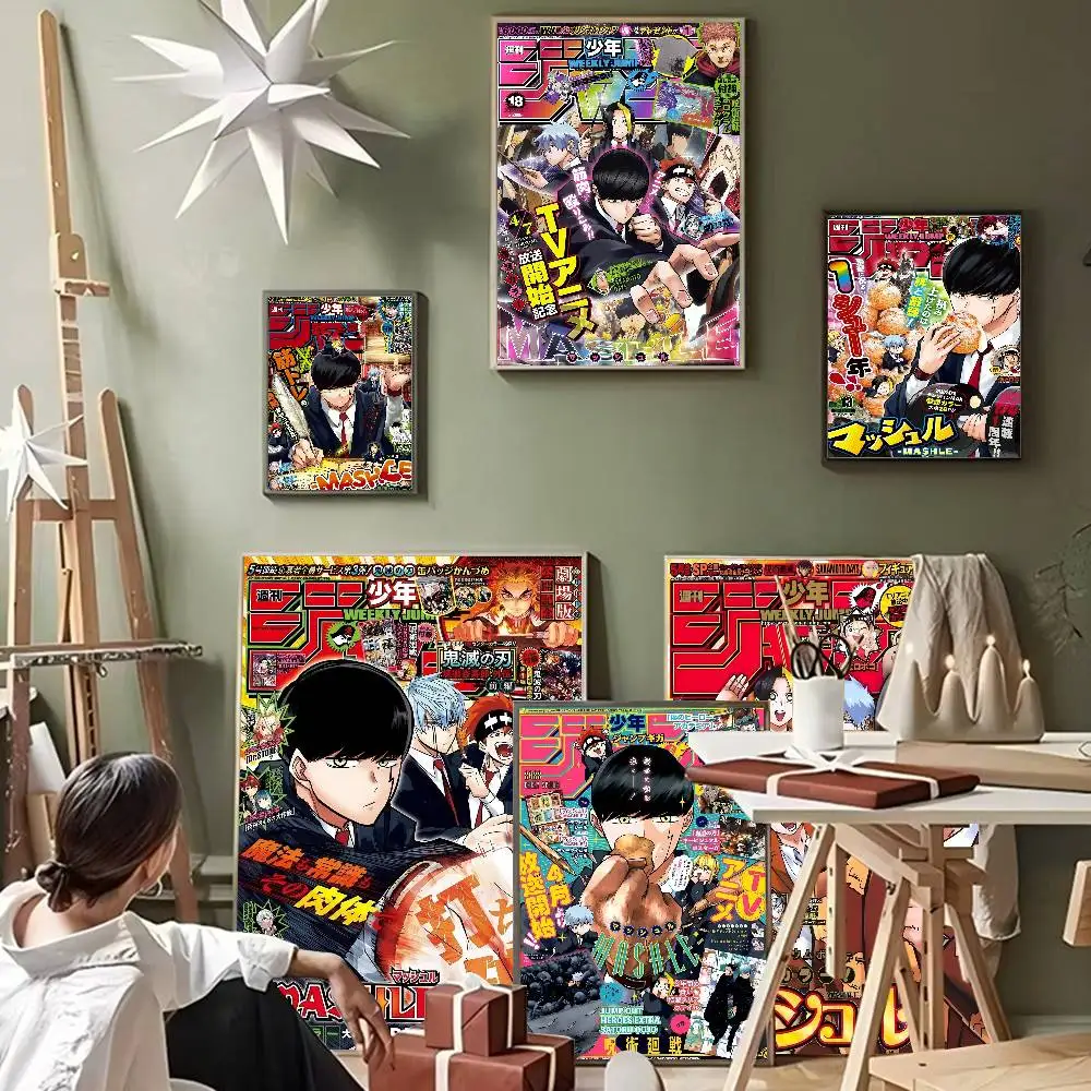 Mashle Magic And Muscles Mash Anime Poster Sticky Whitepaper Aufkleber DIY Room Bar Cafe Kawaii Room Decor
