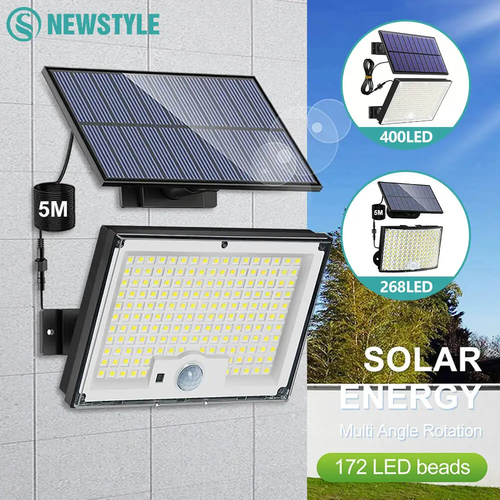 172/400/268 LED Solar Lichter Außen Motion Sensor Solar Sicherheit Lichter Wasserdichte Powered Garten Licht Hof Terrasse Garage Image