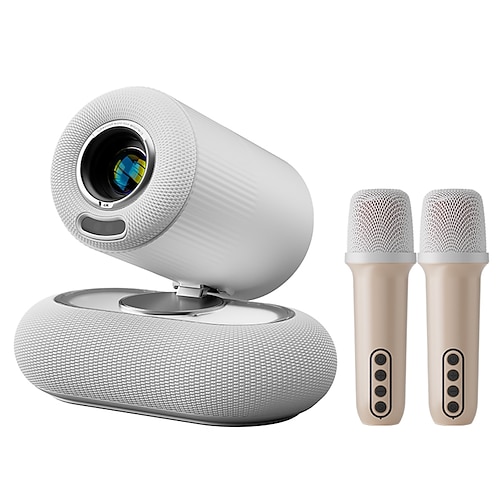 2025 High-End-Projektor yt900 mit Autofokus 1920 x 1080 Auflösung optional Mikrofon Basis Lichtleiste 2,4/5 GHz Dualband-WLAN WiFi6 Android 13.0 3-teilige Glaslinse mit sechsseitiger Beschichtung blau Image