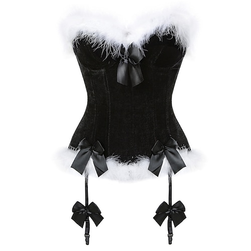 Damen Shapewear Body Shaper Patchwork Mode Hot Kostüm Party Weihnachten Maskerade Polyester Atmungsaktiv Bandeau Ärmellos Feder verstellbar Sommer Frühling Schwarz Rot Valentinstag Geschenk für sie Image