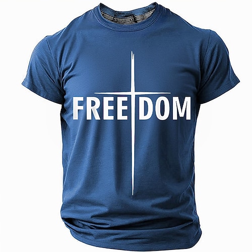 4. Juli 2026 250. Memorial Day Herrenbibel 3D Druck US-Flagge Rundhals Kurzarm T-Shirt Alltag Straße Image