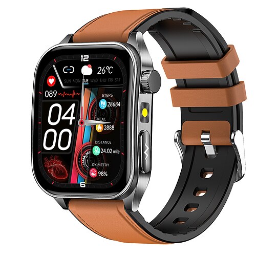 Smartwatch 650 nm Dual-Sonde Laser Gesundheitskonditionierung Blutsauerstoffdruck Harnsäure EKG PPG HRV Anruf 1,95 Bildschirm Smartwatch Image