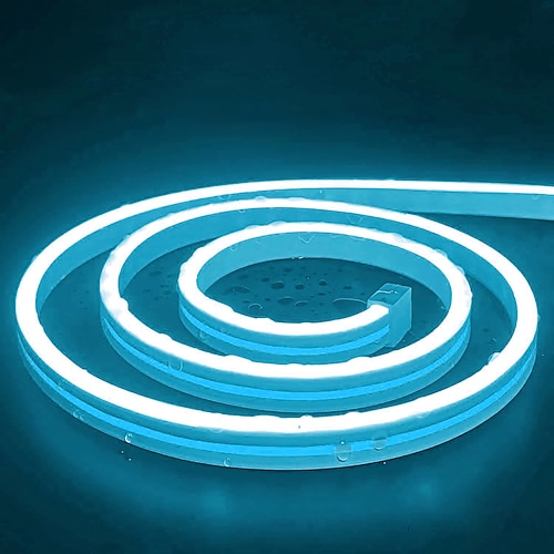 Neon Streifenlichter 5m 16.4ft wasserdicht IP65 2A Stecker-Netzteil für Innen- und Außendekoration warmweiß rot blau pink eisblau lila für Wohnzimmer Schlafzimmer Dekoration Image