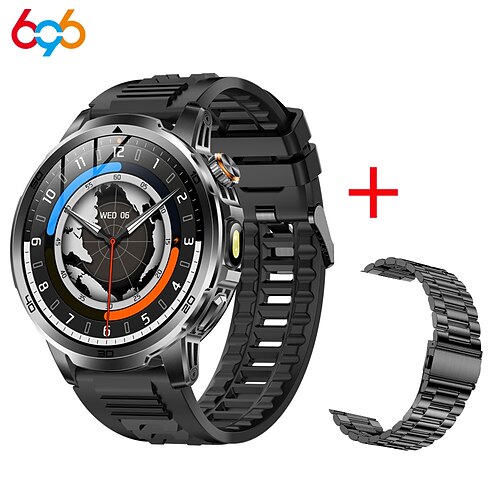 Herren-Smartwatch mit doppeltem SOS-Notlicht und LED-Taschenlampenmodus, 1000-mAh-Akku, GPS-Tracking, 1,85 Zoll, Outdoor-Sport-Smartwatch, 100 Sportmodi, perfekte wasserdichte IP67-Fitnessuhr Image