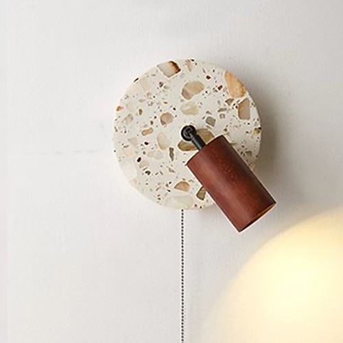 lampada da parete a led semicilindrica in travertino giallo wabi-sabi, luce d'atmosfera a led, scala, cortile, balcone retrò, bagno, travertino giallo 110-240v