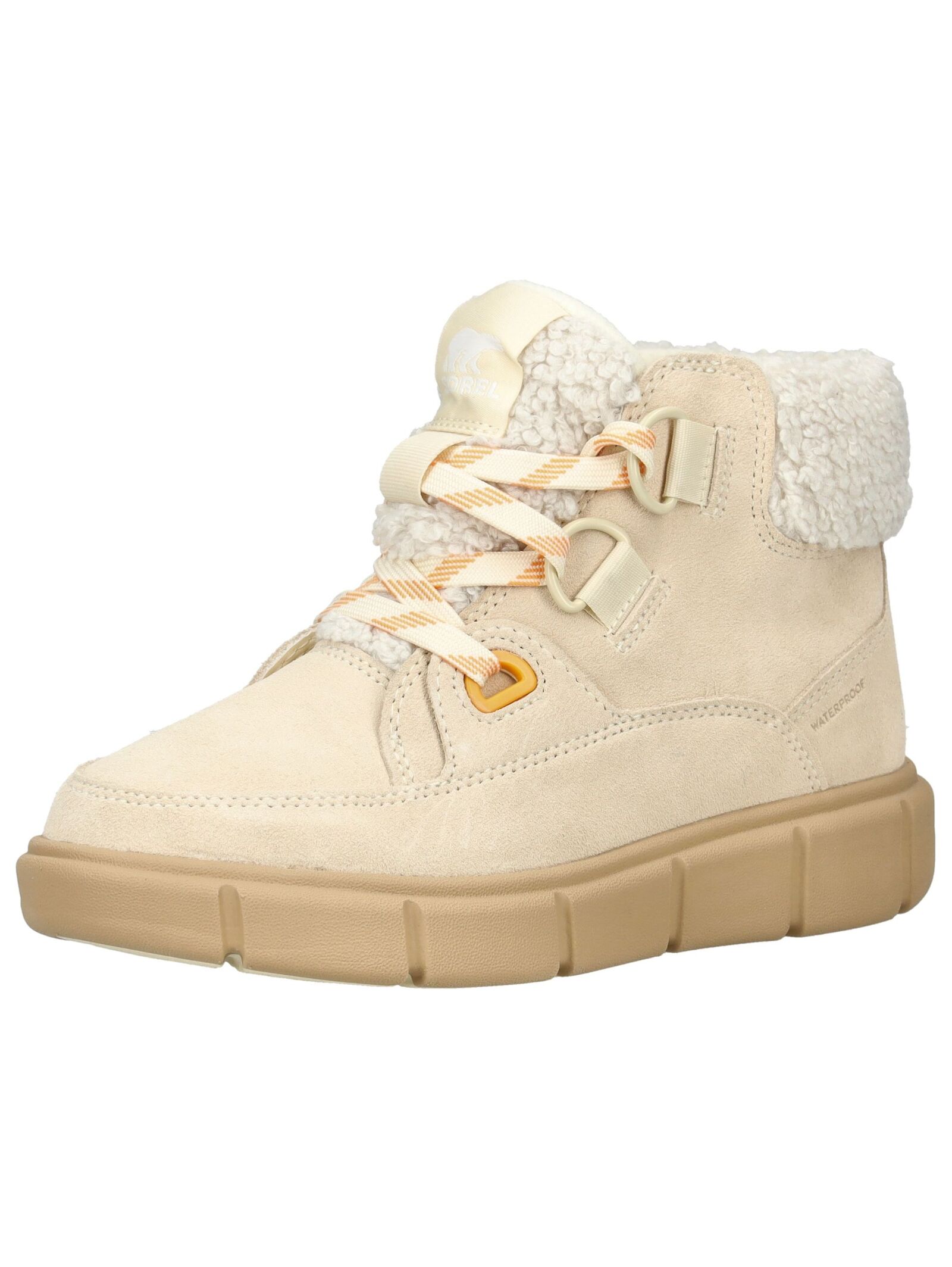 Schnürstiefelette SOREL "Sorel Stiefelette Veloursleder/Textil", Damen, Gr. 39, honey, Textil, Veloursleder, Schuhe Schnürstiefelette