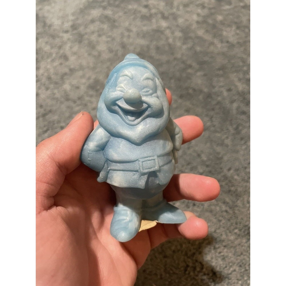 Disney Art | Vtg 1986 Disney Snow White & The 7 Dwarfs Happy Blue Cameonyx Figurine | Color: Blue/Tan/White | Size: Os