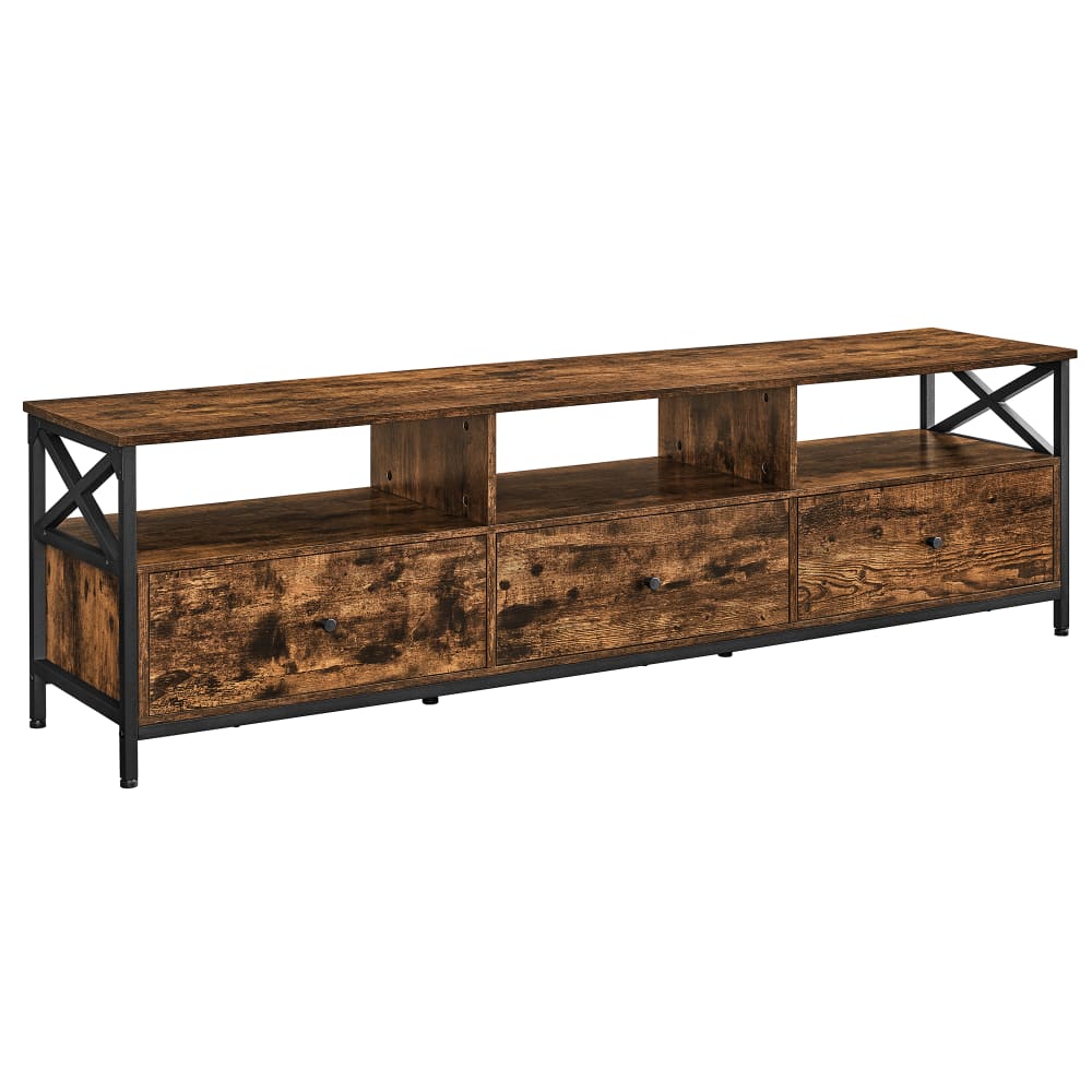 Mobile tv per tv fino a 80 pollici 178x50 cm vintage marrone nero