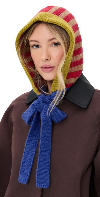 Striped Bonnet - Blue - Damson Madder Scarves