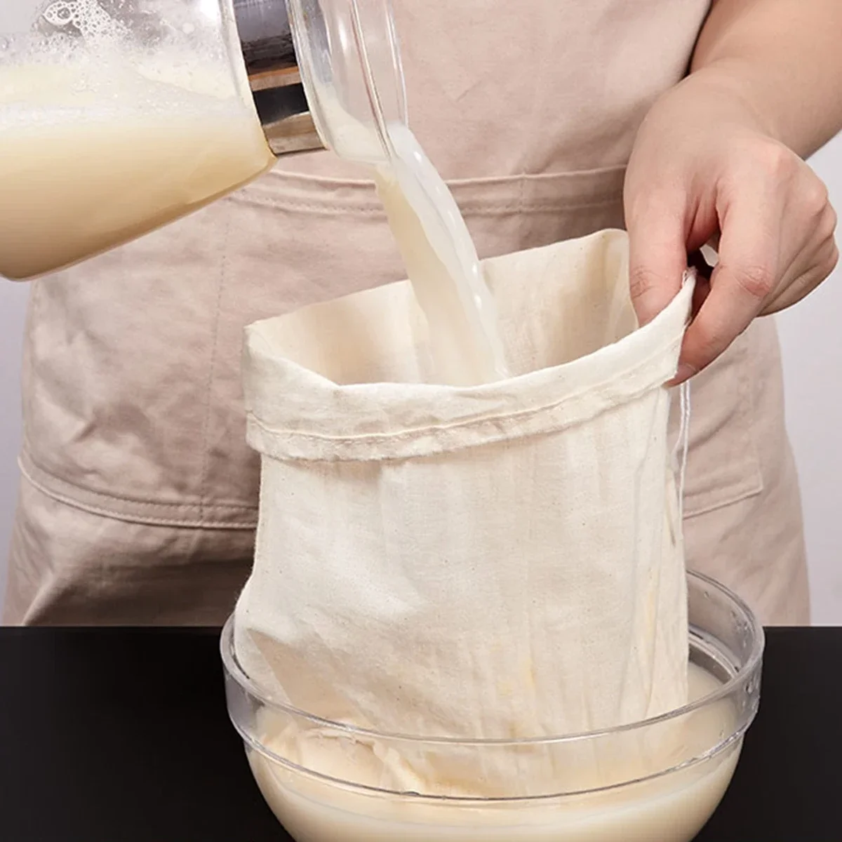 Sac de lait aux noix, Gadgets de cuisine à domicile, égouttoir à vaisselle, ustensiles de cuisine réutilisables non blanchis, choses utiles pour la cuisine, outils de filtre de Bar à manger