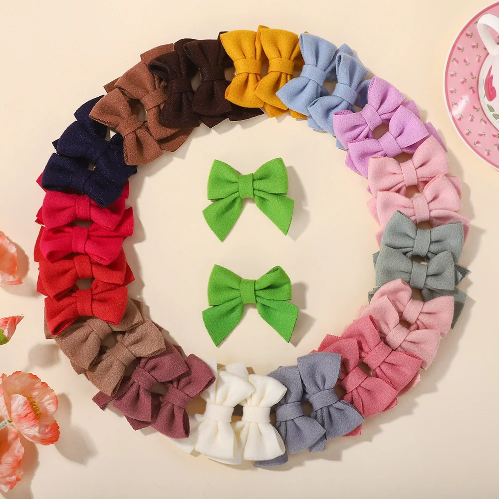 40 Stück Cheer Bow Haarklammern für Mädchen, zufällige Farbe, Schleife, Knoten, Haarspangen, Kinder, schöne Boutique-Kopfbedeckung, Haarspangen für Haare, Pony Image