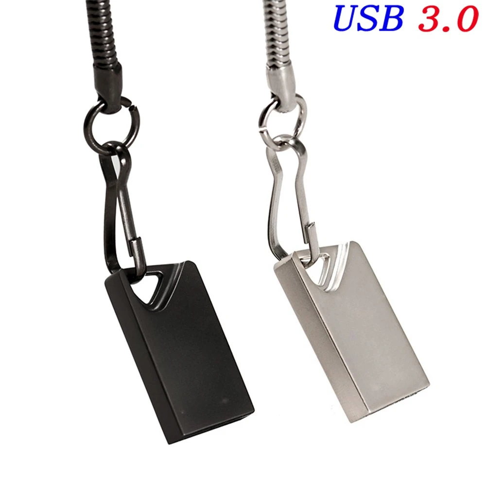 Kostenloser Schlüsselanhänger USB3.0 Werbegeschenk Memory Stick 128 GB Hochgeschwindigkeits-Stick 64 GB Mini-USB 3.0-Flash-Laufwerk aus Metall 32 GB USB-Stick Image