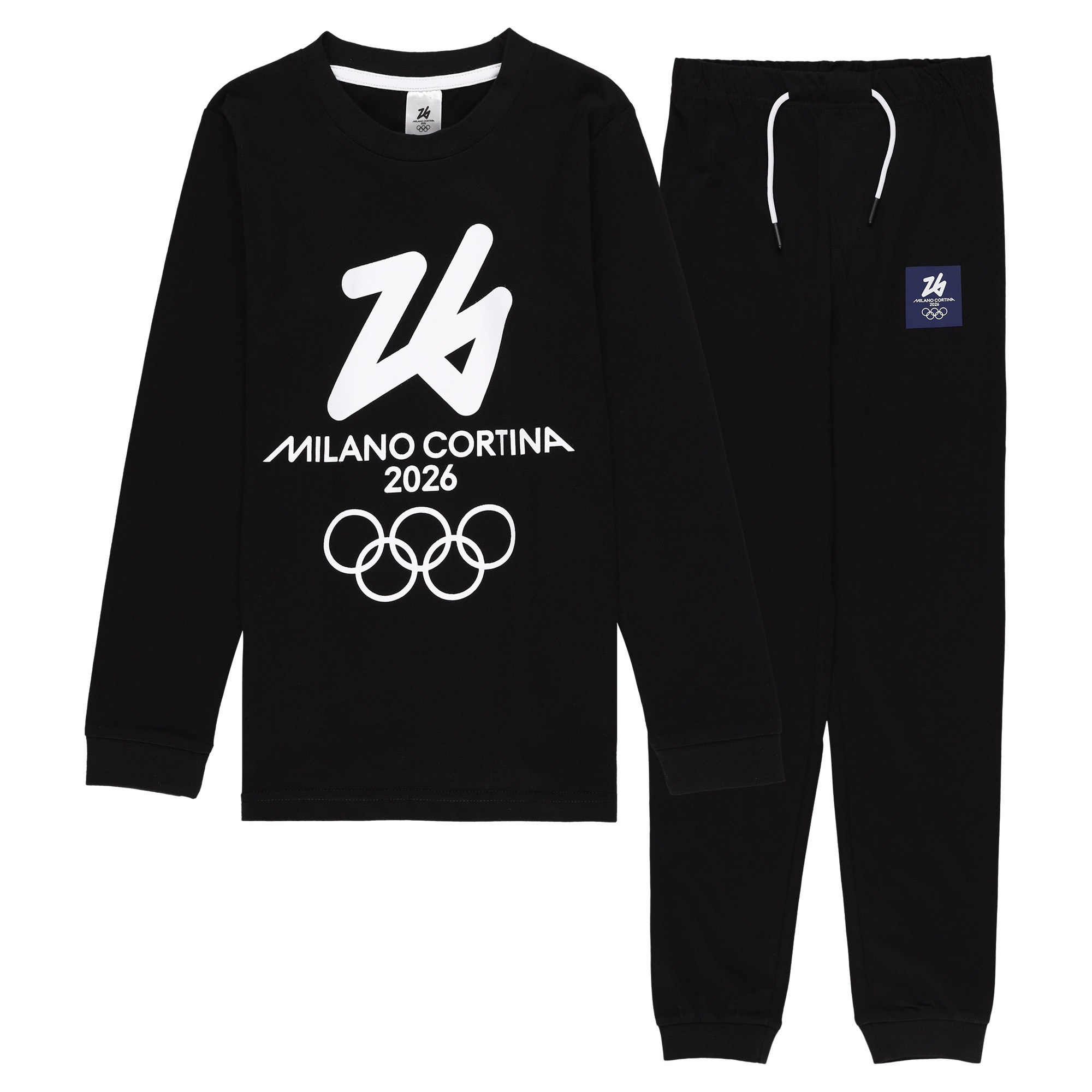 Milano Cortina 2026 Olympics Brushed Loungeset - Schwarz - Junior Image