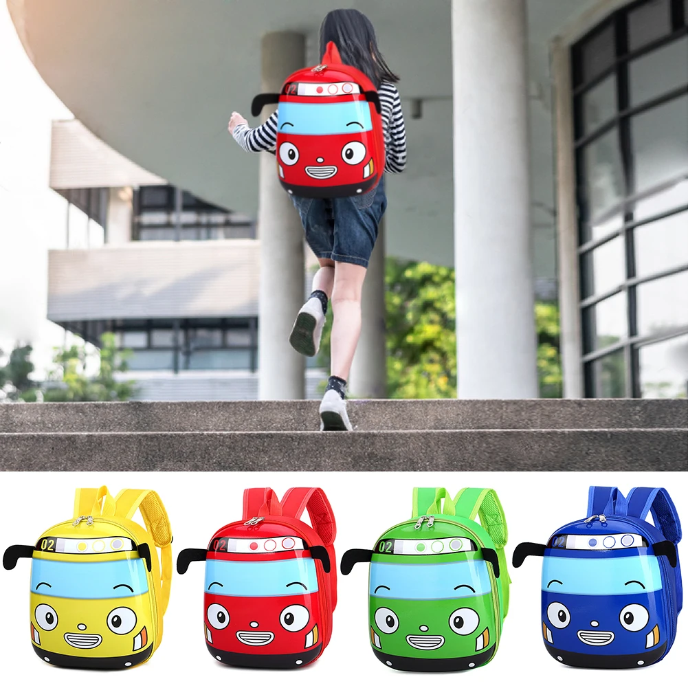 Sac d'école pour enfants, Bus de dessin animé 3D, petit sac à dos de voyage pour la maternelle, sac à dos d'école pour garçons et filles, aller pour une sortie