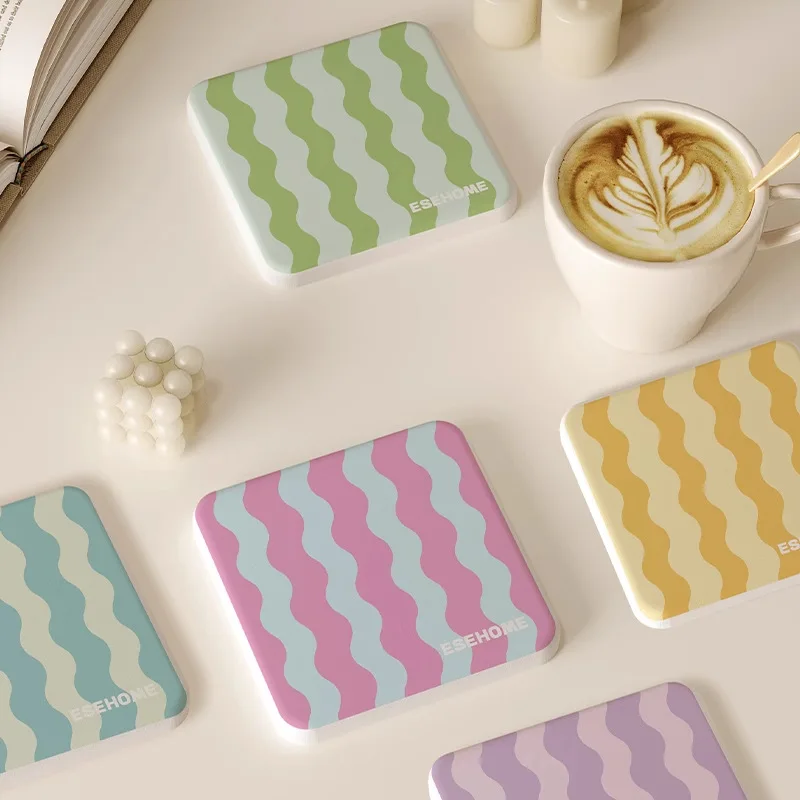 Runde hitzebeständige Kieselalgen-Schlammmatte, Getränkebecher-Untersetzer, Isolierung, rutschfester Topflappen, verdicktes Tischset, Küchenzubehör Image