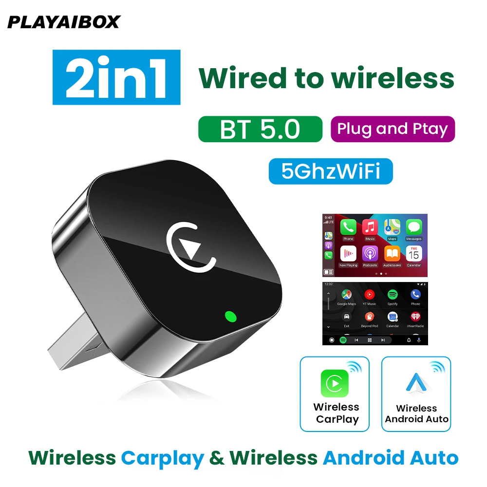 2025 Super Mini Carplay AI Box verkabelt mit Wireless CarPlay/Android Auto 2in1 Box 5 GHz WiFi für 98 % Original verkabeltes CarPlay/Auto Car Image
