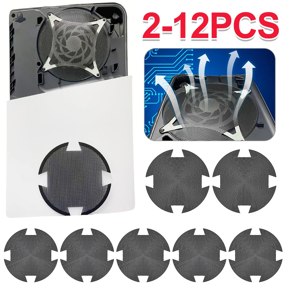 2-12 Pack Fan Dust Filter Breathable Ventilation Anti-Dust Cover Fan Dustproof Cover for PS5 Slim for PlayStation 5 Slim