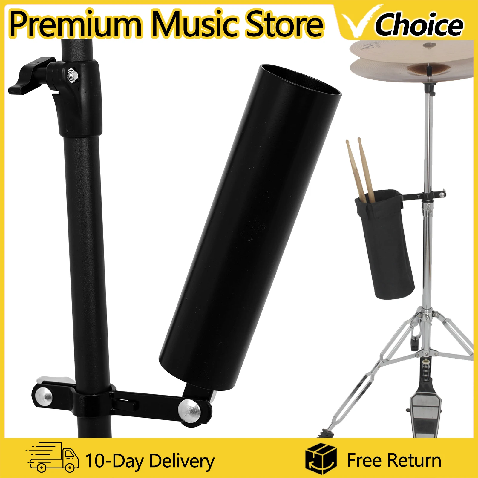 IRIN Drumstick-Rohr, zylindrischer Drumstick-Aufbewahrungshalter, Röhrentasche, stabiler Stützrahmen aus Stahl, Zubehör für Schlaginstrumente Image