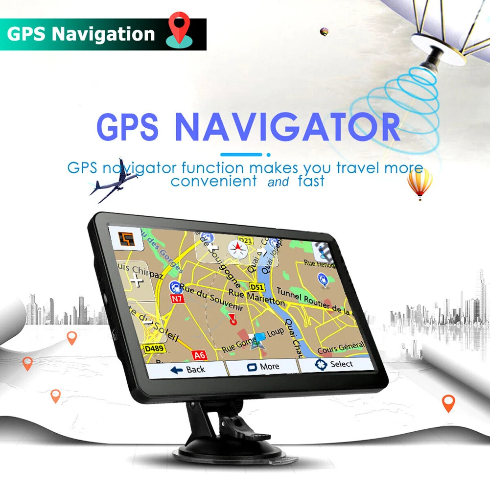 7-Zoll-HD-Auto-GPS-Navigation Touchscreen Auto-GPS-Navigator Australien Nordamerika Europa Karte Tragbarer Navigator Spracherinnerung