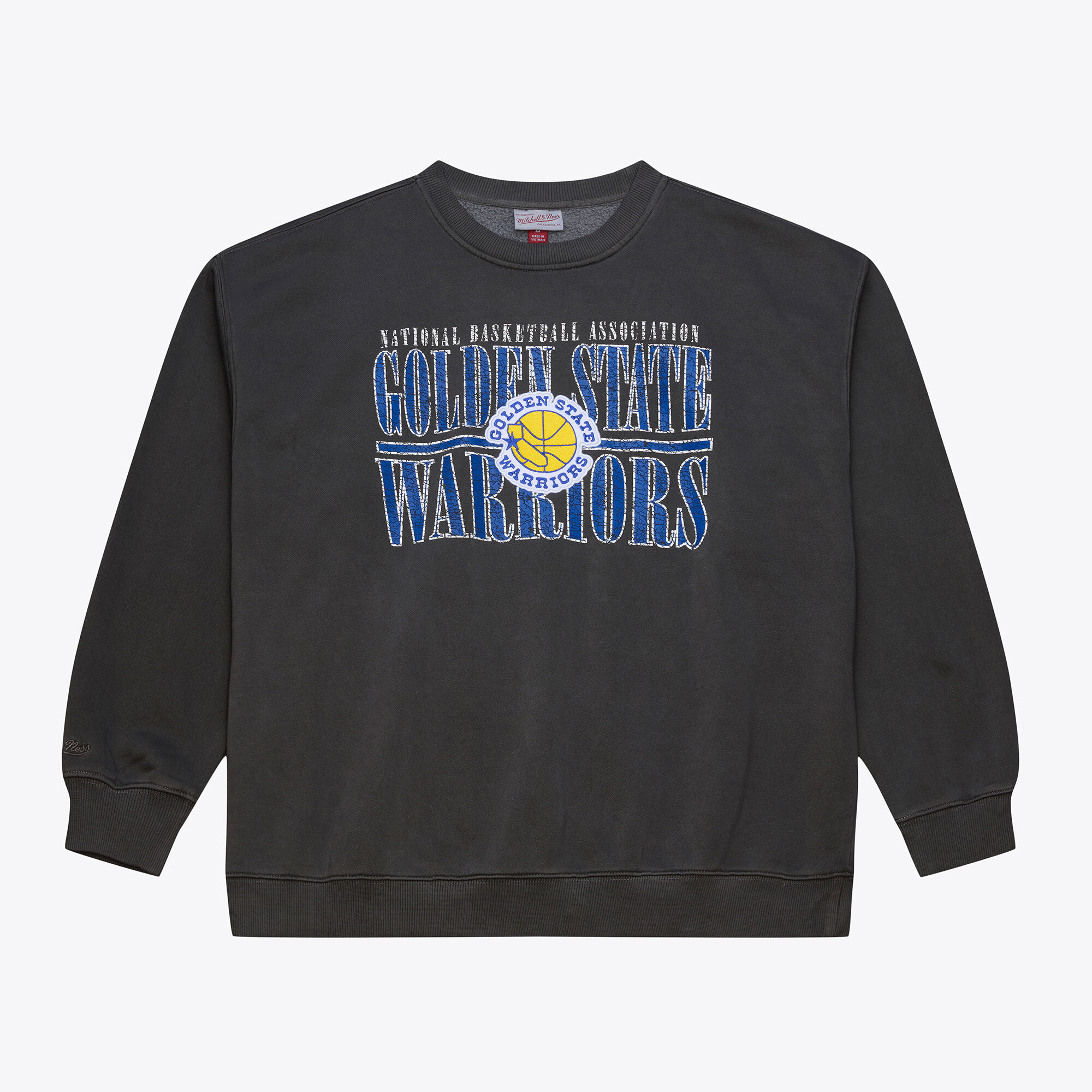 Golden State Warriors Mitchell & Ness Downtown Fleece Vintage Crew – Herren Image