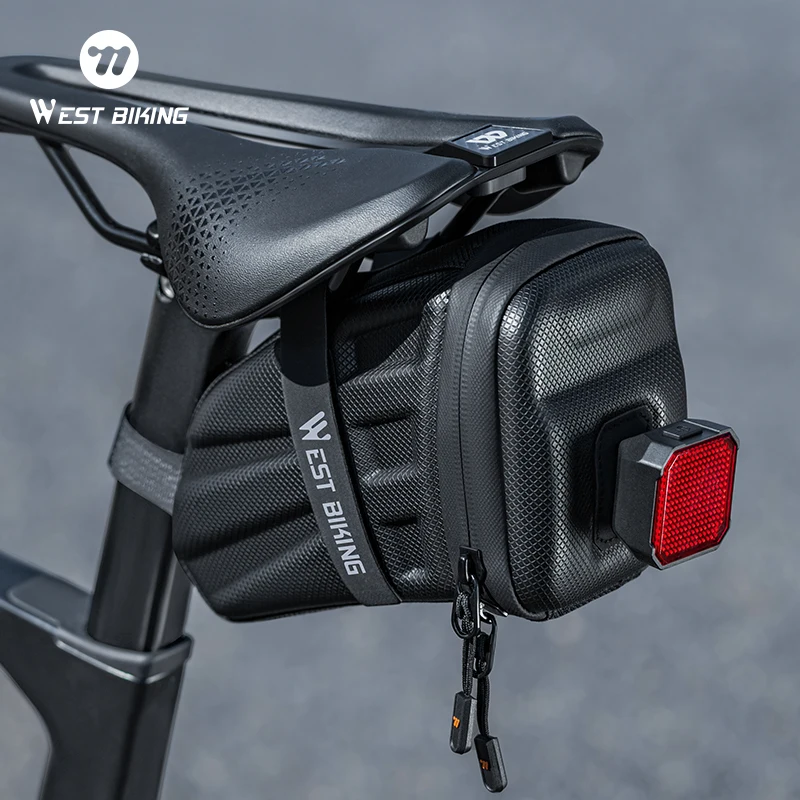 WEST RADFAHREN 1,8 L Hard Shell Fahrrad Sattel Tasche EVA Carbon Muster MTB Rennrad Reparatur Schwanz Tasche Fahrrad Zubehör Image