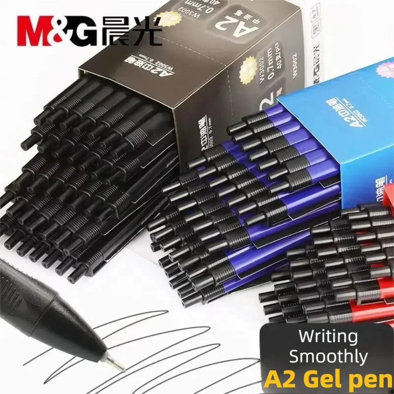 10/40pcs A2 Gel Pen Feels Comfortable 0.7mm Refill Press Black Red Blue Triangle Student Exam Office Study Stationery Supplies