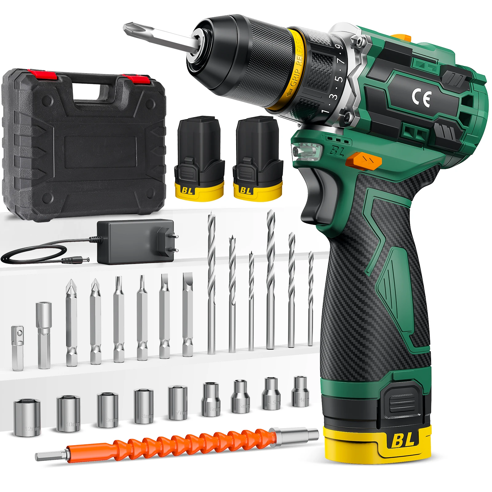55N.m 10MM 23 + 1 Torque Brushless Trapano a percussione elettrico Cordless Cacciavite elettrico Potenza Utensile elettrico per la lavorazione del legno