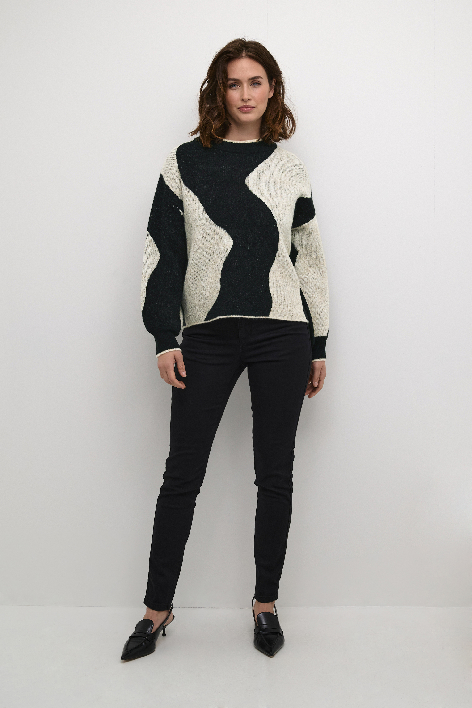 Strickpullover Regular fit black offwhite Image