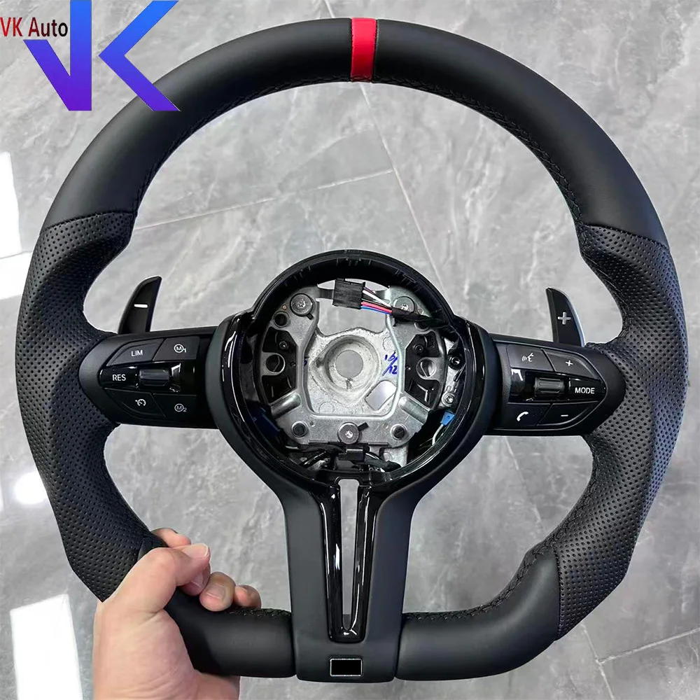 Verbesserte Für BMW F30 F31 F32 F10 F20 F07 F01 E46 M1 M2 M3 M5 M6 E90 Perforierte Leder Sport Lenkrad M Logo Auto Montage Image