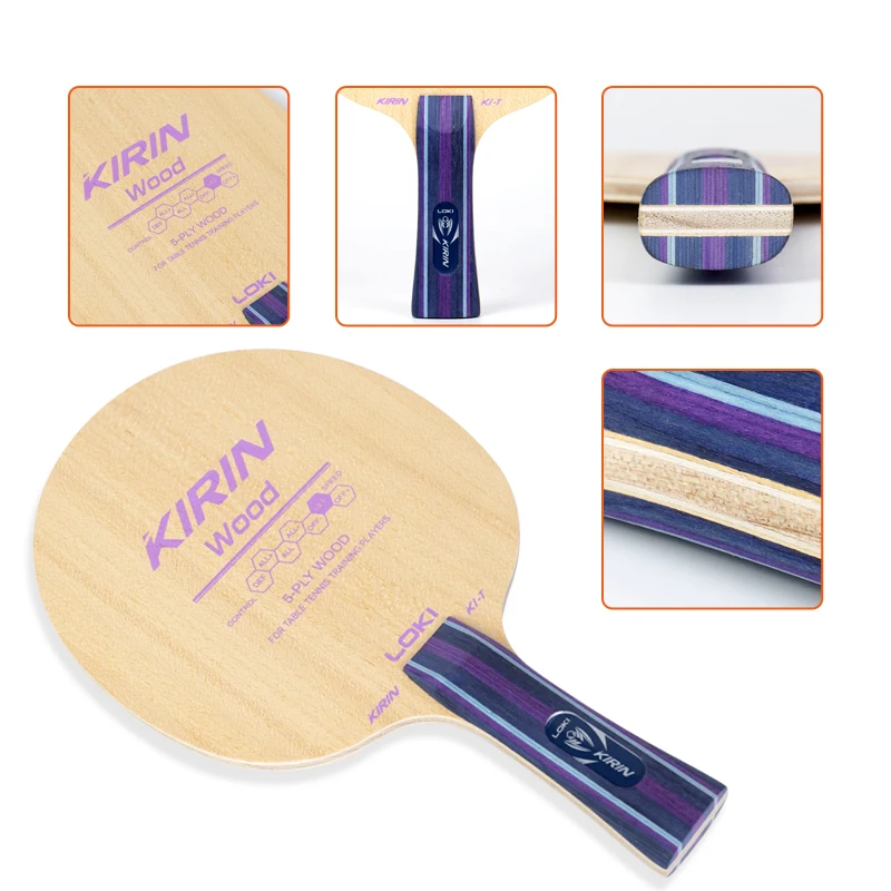 LOKI 5-Ply Pure Wood Table Tennis Blade FL/CS/FL-X ALL+ Ping Pong Paddle K1-T Table Tennis Racket Recommended for Beginners