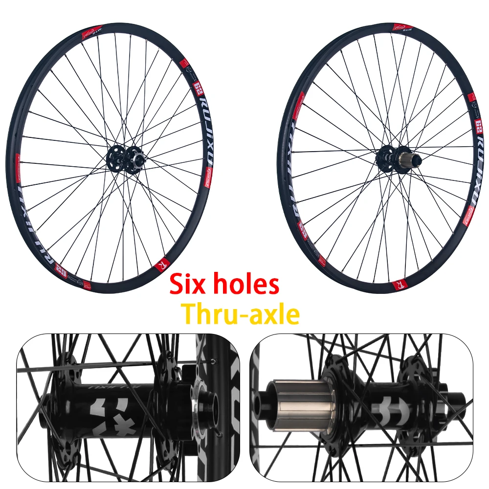 RUJIXU 32 Fori 110x20mm Set di Ruote per Bici MTB 26 27.5 29 pollici Freno a Disco MTB Bicicletta AM Enduro DH Set di Ruote Mozzo Set di Ruote da Montagna