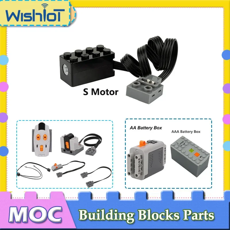 Power Functions S Antriebsmotor Technologische Blöcke Teile Montage Geschwindigkeit Motor Fernbedienung MOC PF Steine Modifiziertes Zubehör Image