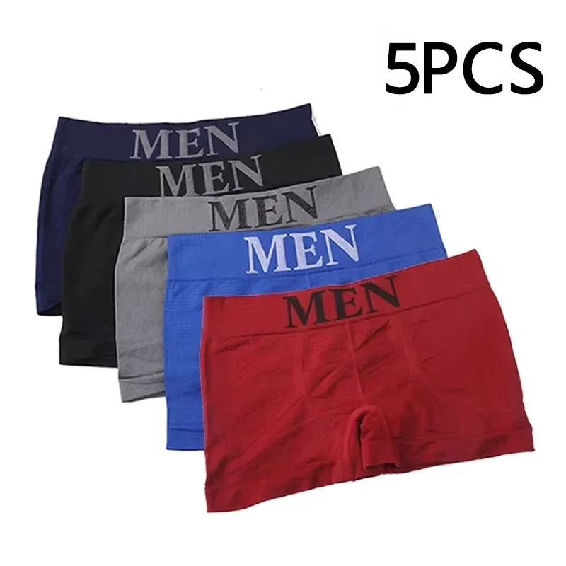 5 pezzi stile sottile da uomo alta elasticità tinta unita comodi boxer slip mutandine collant traspiranti