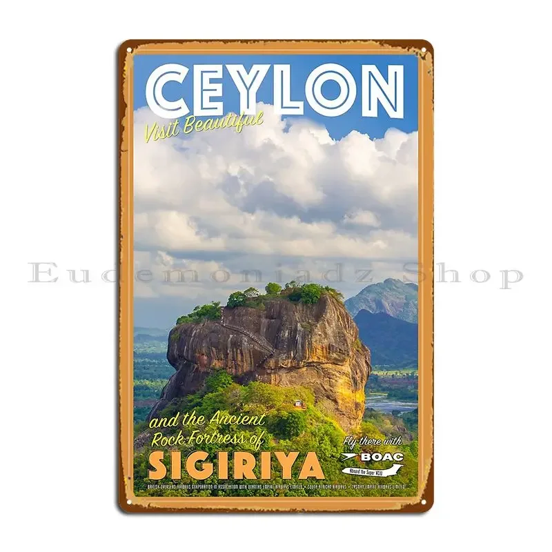 Vintage Ceylon Sri Lanka Reiseplakat Metallplakette Wanddekoration Personalisiertes Blechschild für Pub Man Cave Lustige Retro-Kunst Image
