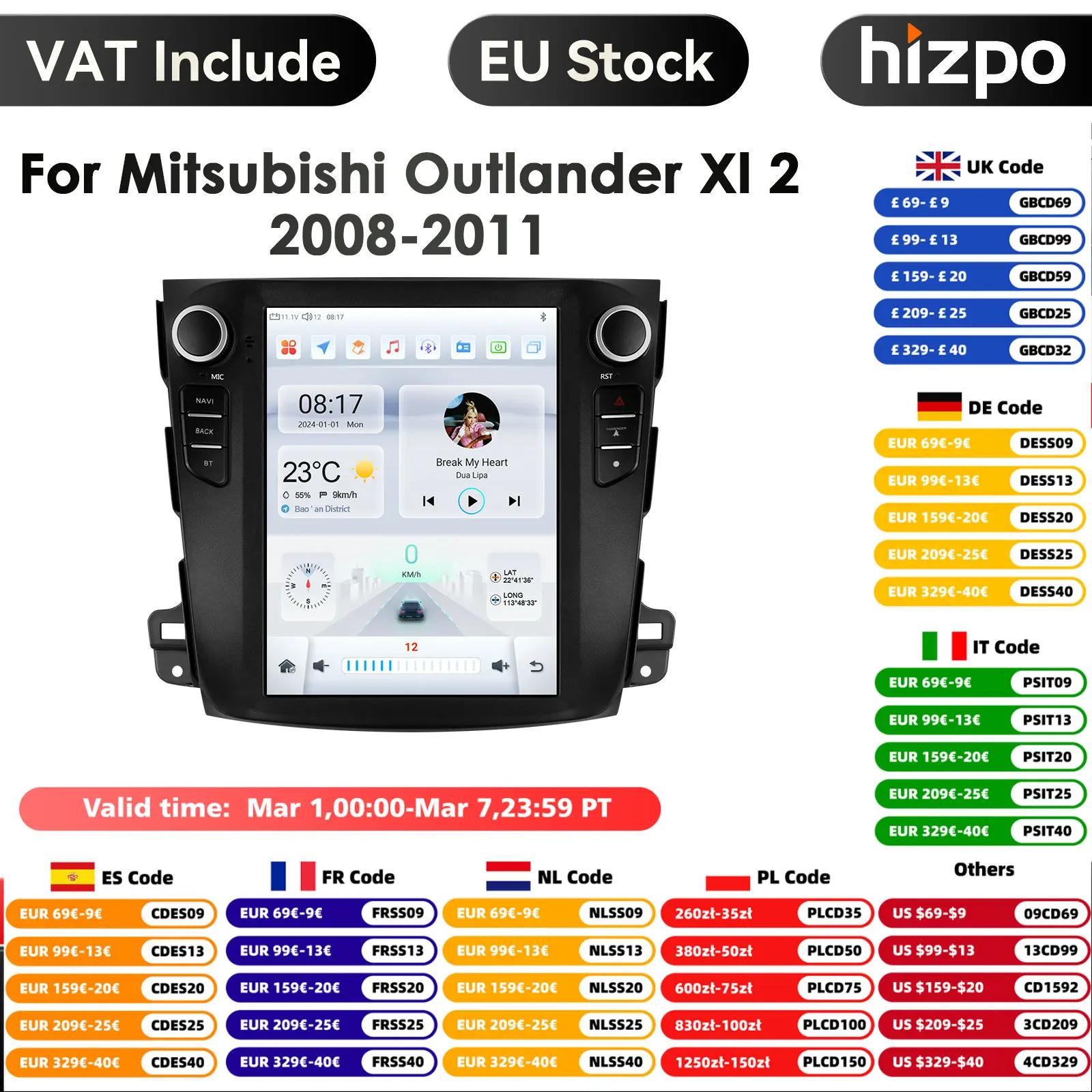 Pro AI System 4G 2Din Android 14 Autoradio für Mitsubishi Outlander XL 2 2008-2013 Multimidia Carplay Stereo GPS 9,7" Image