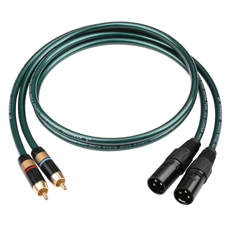 2 Teile/para ATAUDIO HIFI audio Kabel RCA Zu XLR Männlich/Weiblich HIFI Audio Kabel Für Verstärker DAC TV/0,5 M-5 M NO1062 Image