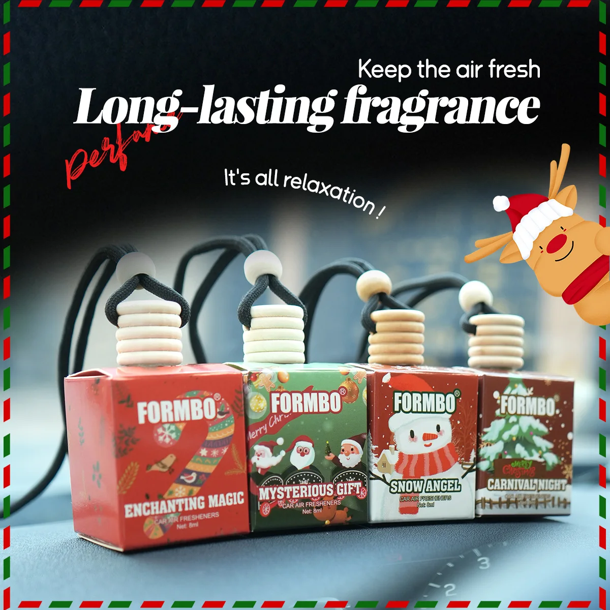 8 ml-FORMBO-Parfümflasche mit fruchtigem Aromatherapie, ausgestattet mit der Autolinie, Aromatherapie-Aufhänger, Funktion zur Entfernung frischer Luftgeruch Image