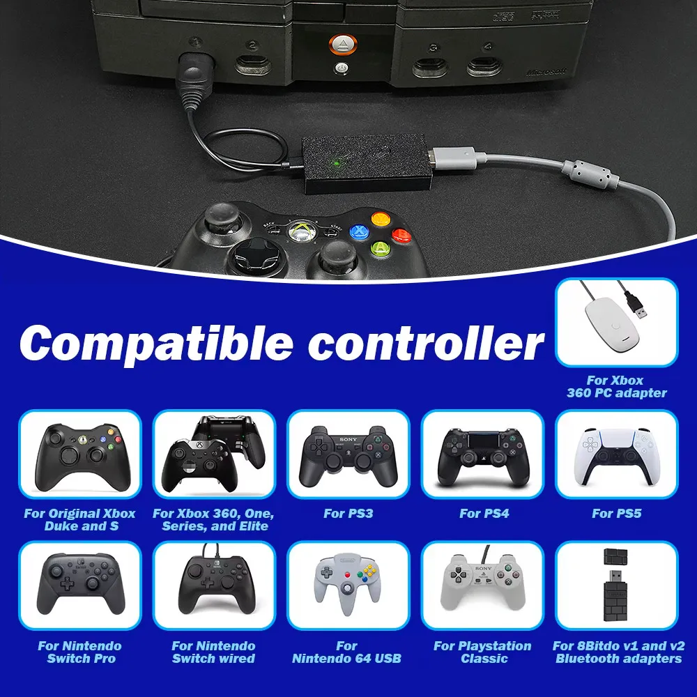 OGX Mini Konverter für 360/Switch/PS4 Controlloer Adapter für Original Xbox/PS3/PC/Nintendo Switch Spielkonsole Image