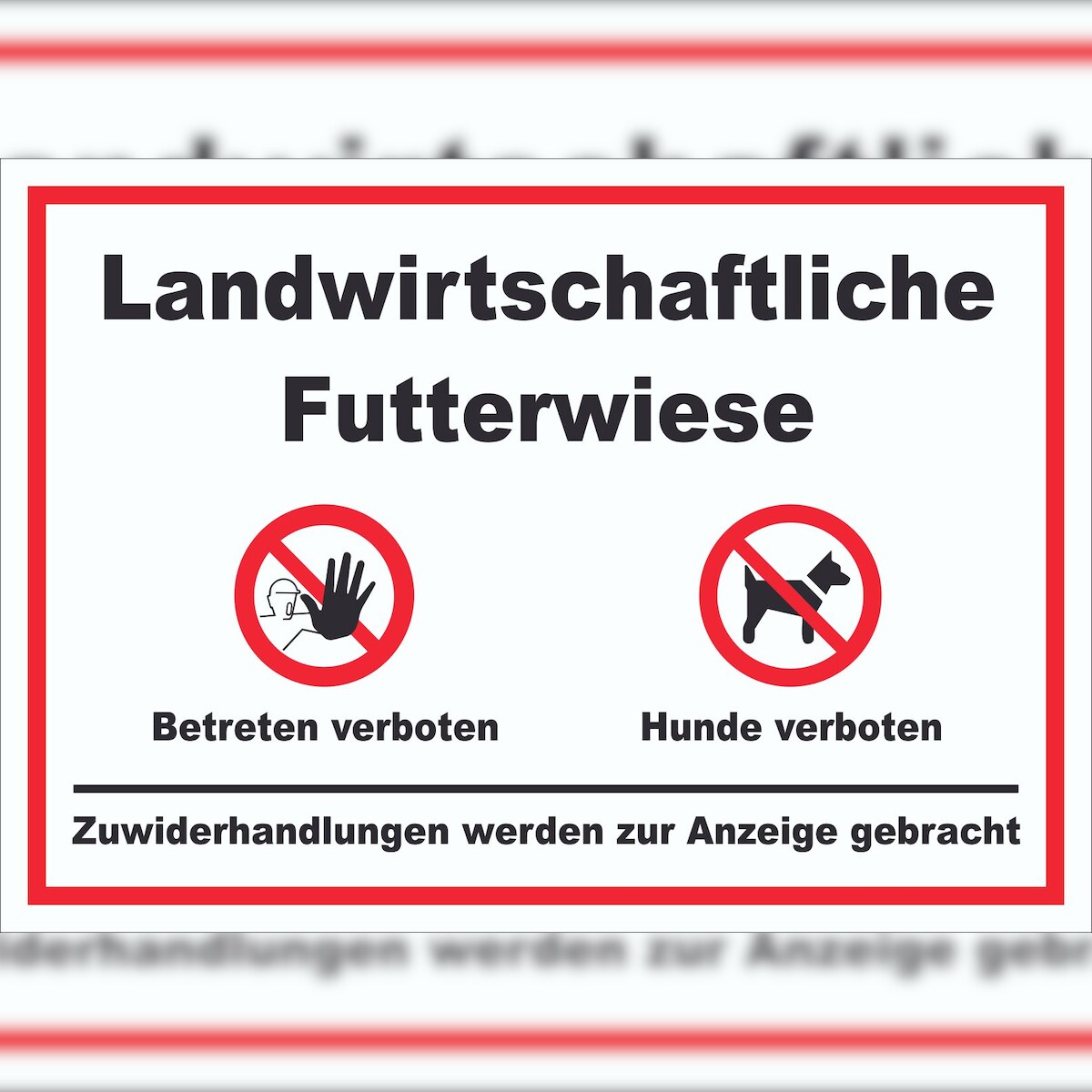 HB-Druck Landwirtschaftliche Futterwiese Betreten und Hunde verboten Schild A5 (148x210mm) Image