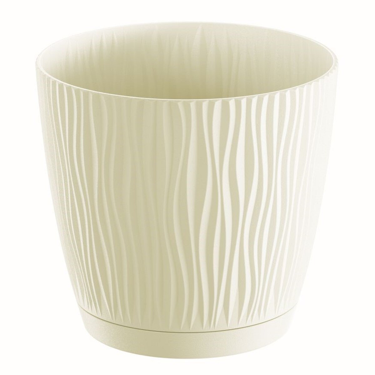 Prosperplast - SANDY P 3,3-l-Blumentopf – 18,8 x 18,8 x 17,5 cm in Cremefarbe Image