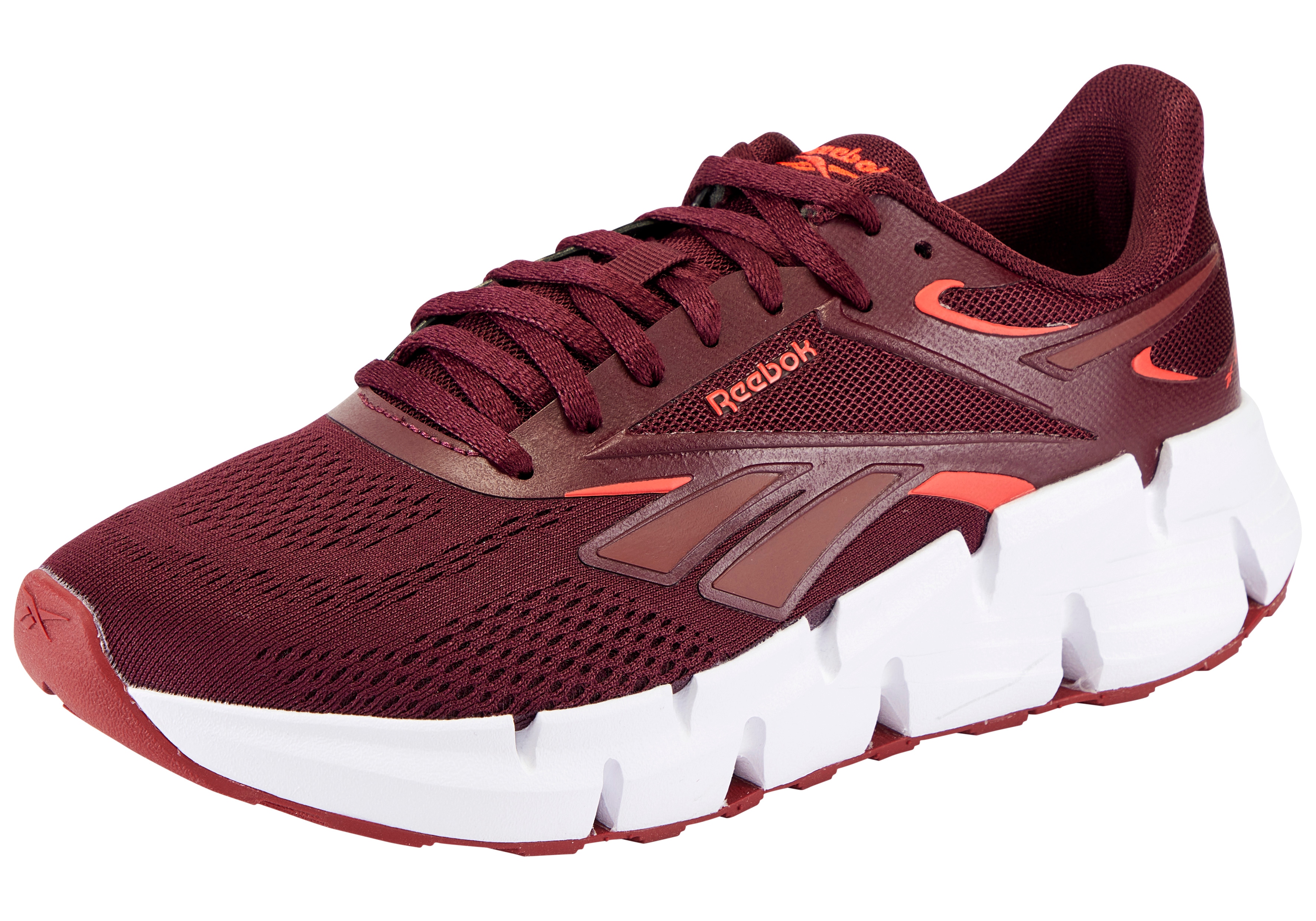 Laufschuh REEBOK "ZIG DYNAMICA 6", Damen, Gr. 41, schwarz cherry, retro rot, luxe grau, Synthetik, Textil, Schuhe Laufschuh
