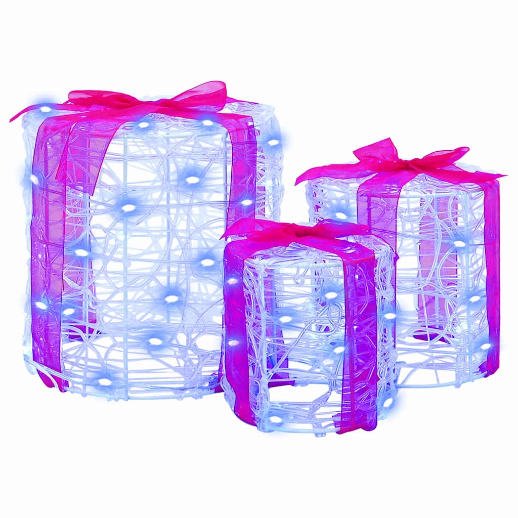 vidaXL Geschenkbox Dekoration 3 pcs Blau 20 x 20 x 21 cm Acryl Image