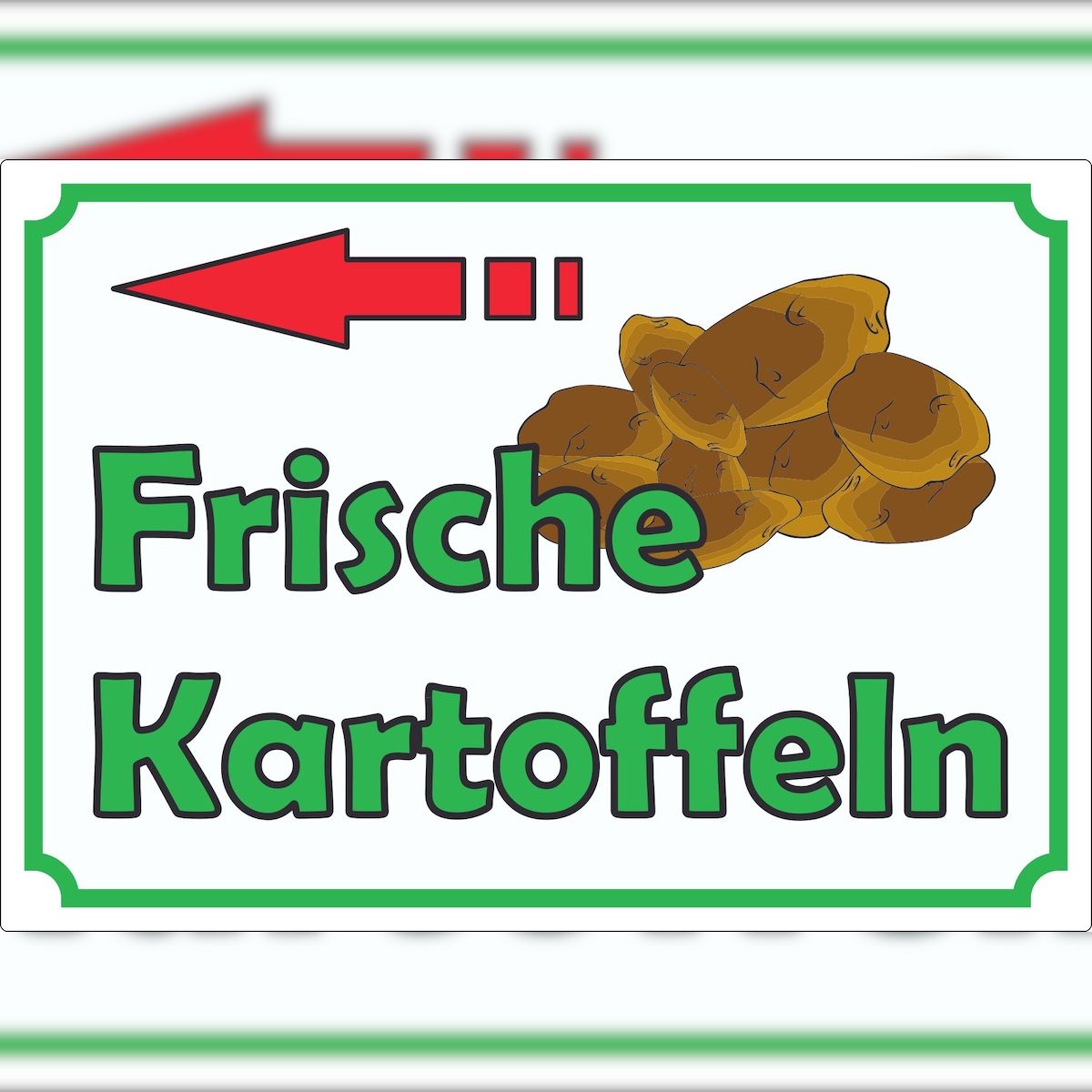 HB-Druck Werbeaufkleber Aufkleber Kartoffeln mit Pfeil nach links A1 (594x841mm) Image