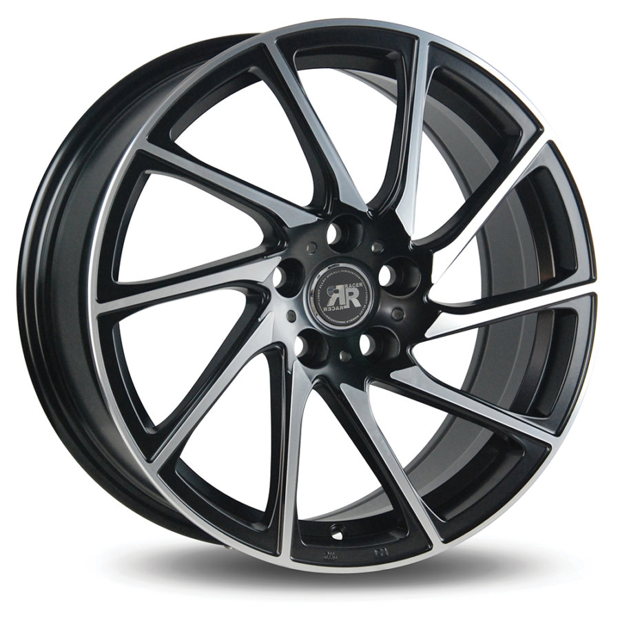 Jante Alu Racer Turn 18 Pouces - 8x18 5x110 Et42 Noir Mat Poli