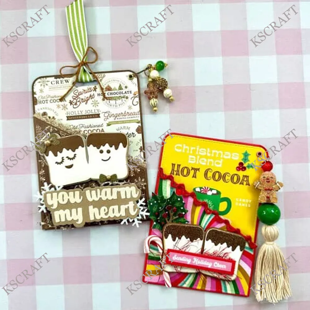 KSCRAFT porte-cacao chaud matrices de découpe pochoirs pour bricolage Scrapbooking décoratif gaufrage bricolage cartes en papier