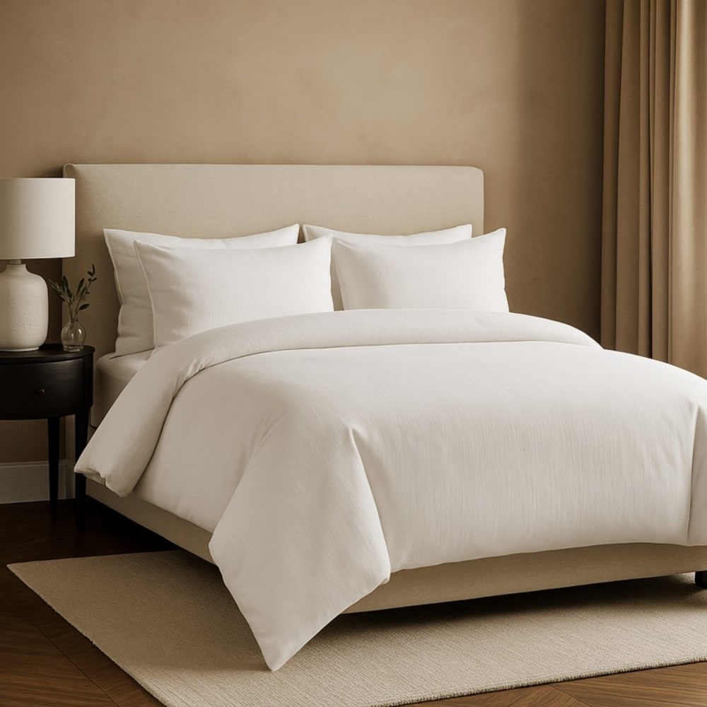 Parure coton 240x260 blanc drap 180x200 taies 60x60