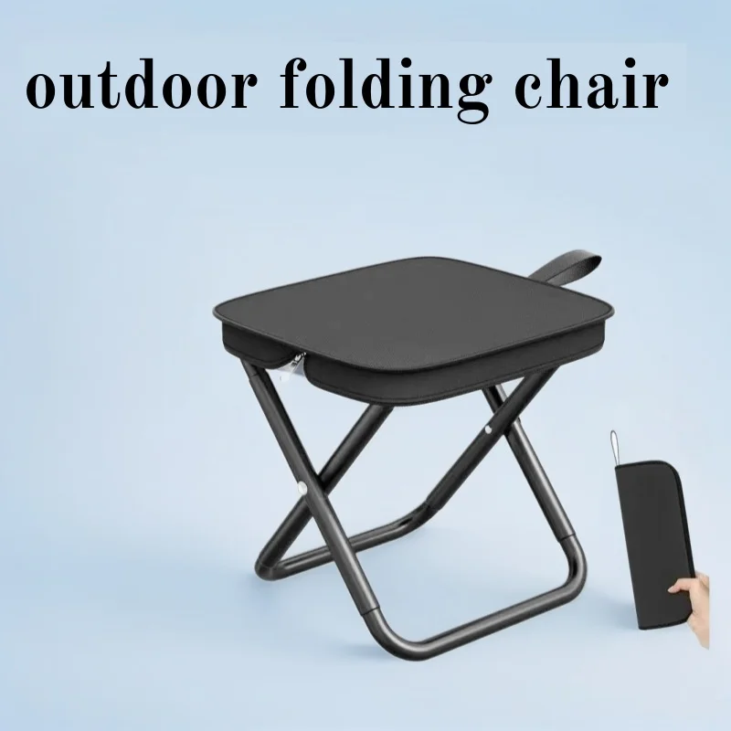 Camping-Klappstuhl, Outdoor-Klapphocker, leichter Klapphocker aus Metall, klappbarer Angelstuhl, Stifttaschenhocker, Handtaschenhocker