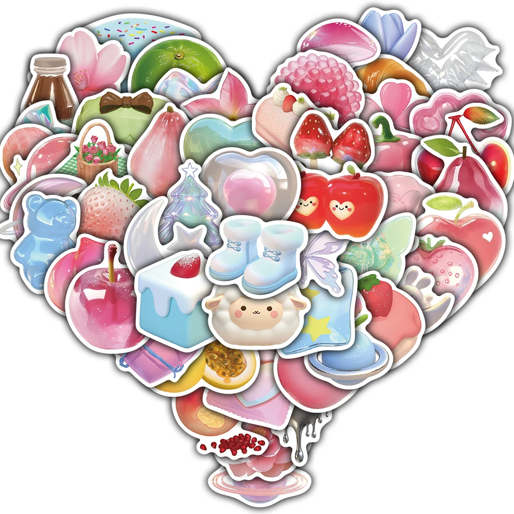 54/108PCS 3D muster Aufkleber Nostalgie Cartoon Graffiti Harajuku Telefon Skateboard Laptop Fahrrad Kühle Wasserdichte Koffer Aufkleber Image