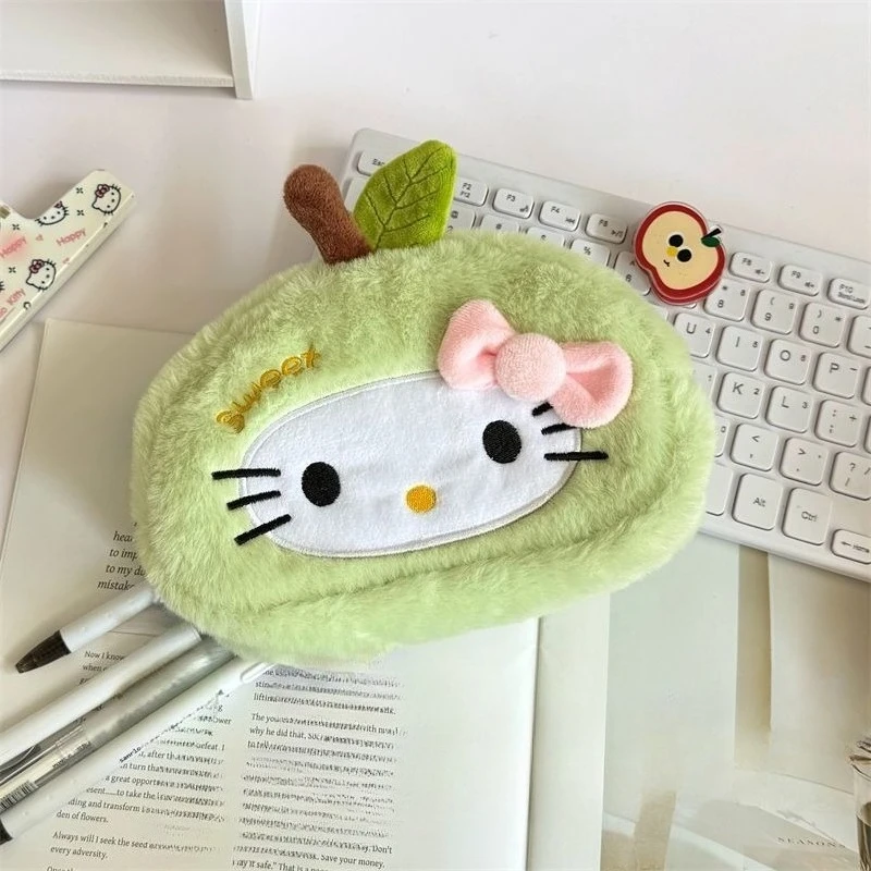 Borsa per il trucco Hello Kitty Custodia per cosmetici in peluche carina Organizzatore per trucchi da donna Borsa per cosmetici di grande capacità Borsa da toilette da viaggio