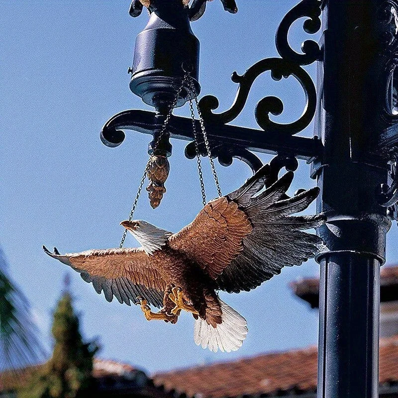 1 Stück Adler-Wandskulptur aus Kunstharz, Tier-Hängeornament, Adler für Garten, Heimdekoration, Handwerk, Geschenke, Figuren, kleiner Adler, fliegend Image